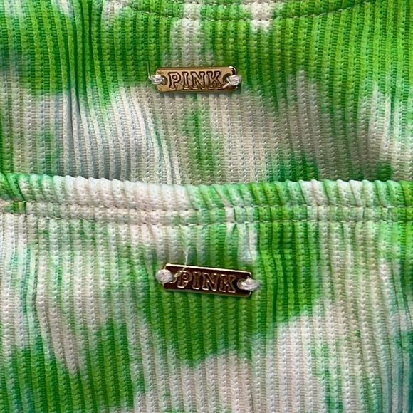 PINK Victoria’s Secret Green Tie Dye Ribbed 2 Piece Bikini M/L - Picture 3 of 5